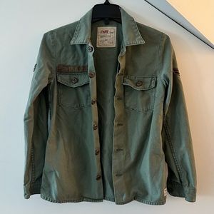 TNA green military style jacket/shirt - extra small.